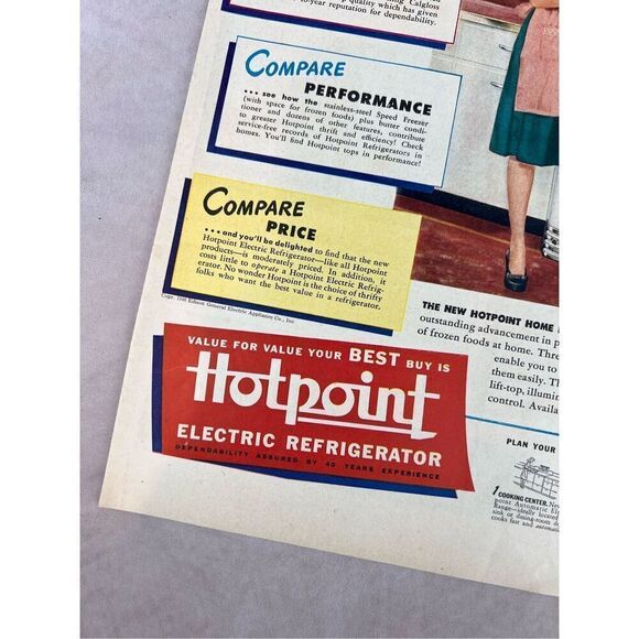Vintage 1946 Ad for Hotpoint Electric Refrigerator Appliance Print Advertisement - Picture 2 of 5